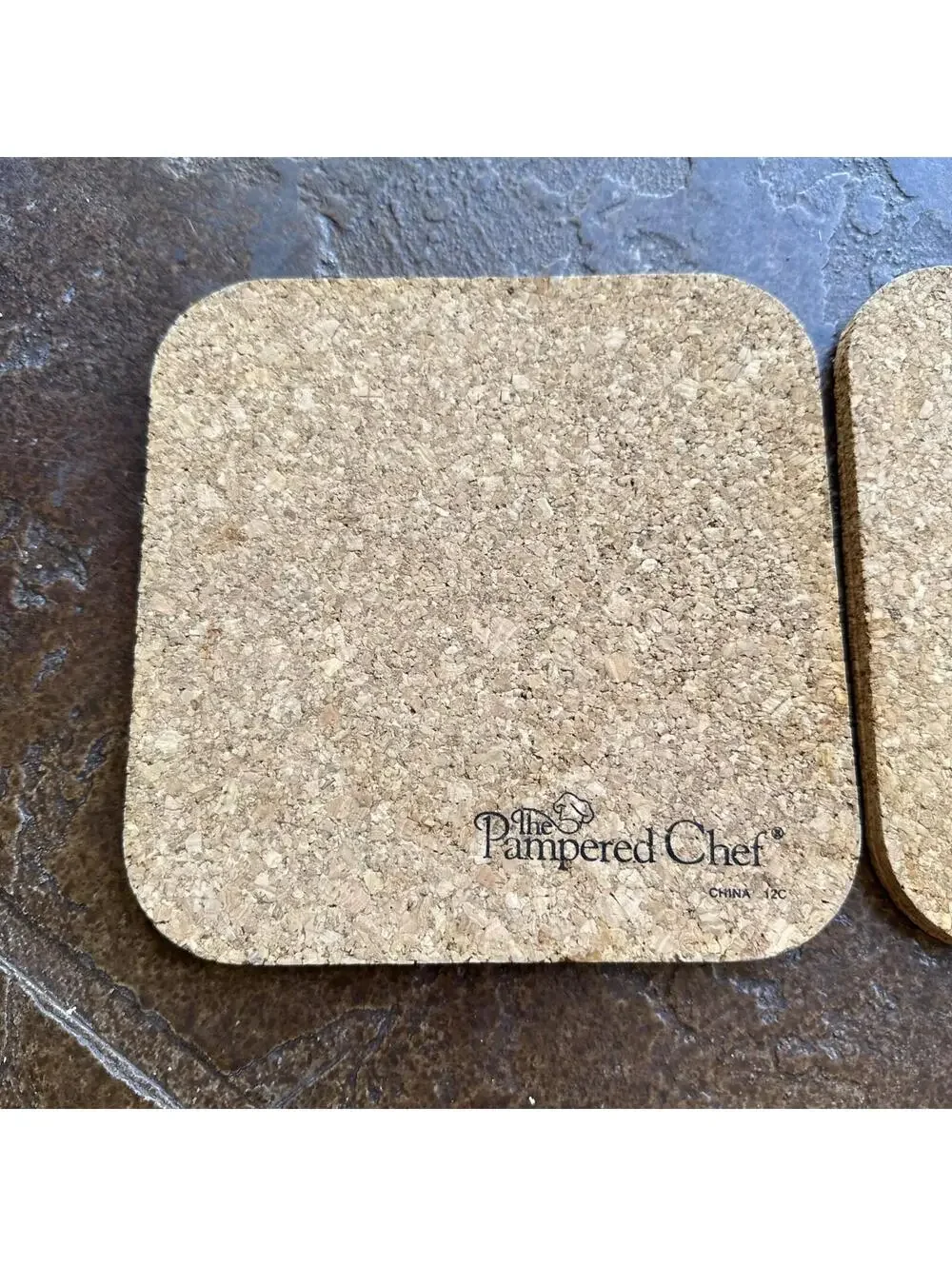 2X Pampered Chef Heart Trivet Cork Cut-Outs 7.75